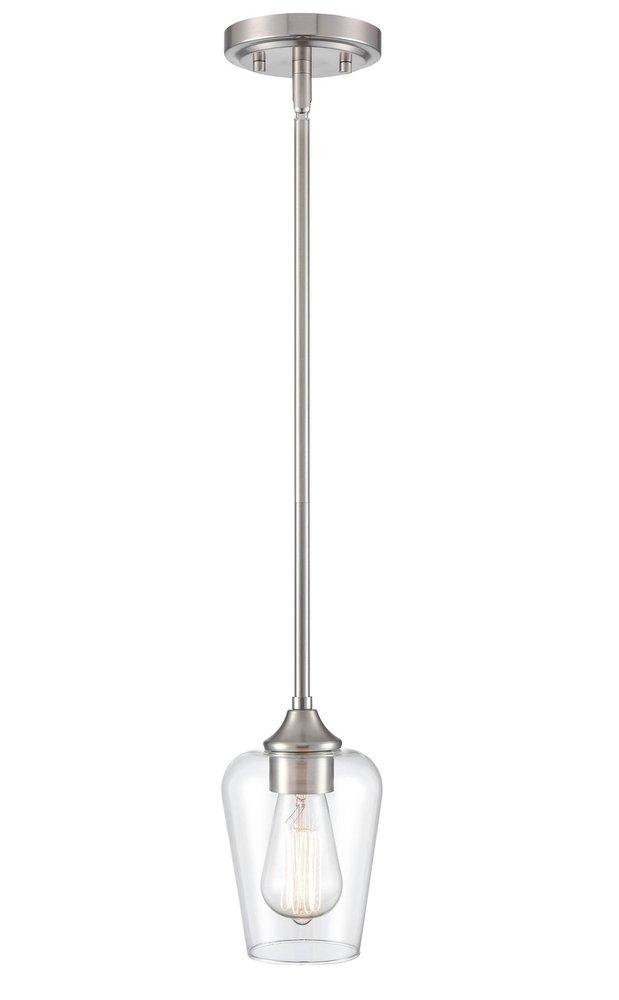 1-Light Mini-Pendant Light in Brushed Nickel 
