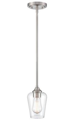 1-Light Mini-Pendant Light in Brushed Nickel