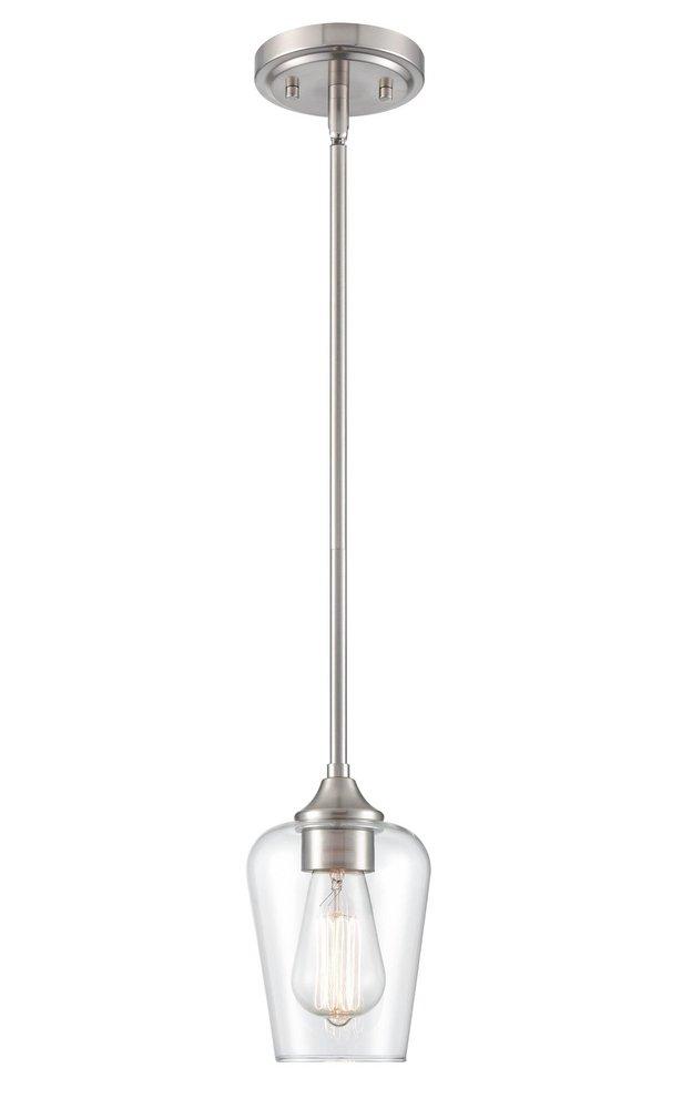 1-Light Mini-Pendant Light in Brushed Nickel 