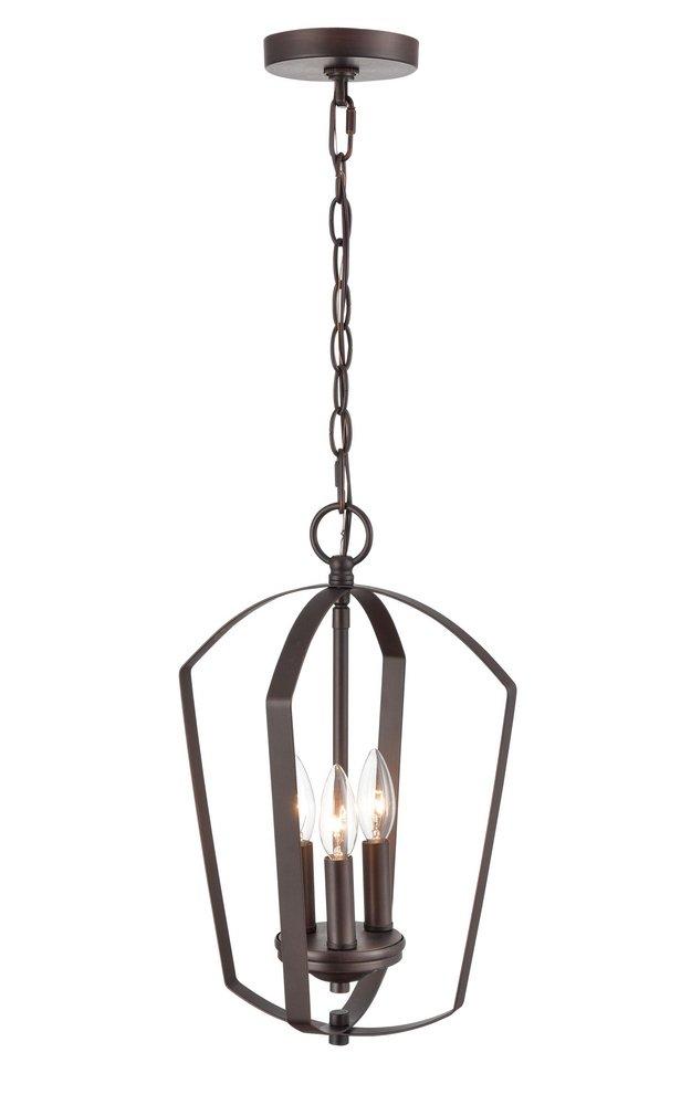 3-Light Pendant Light in Rubbed Bronze 