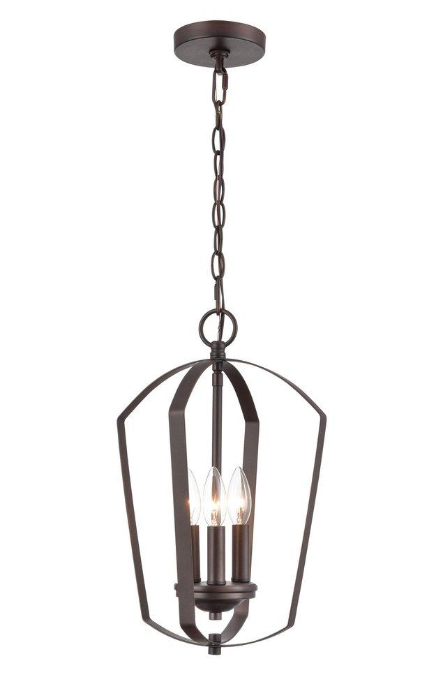 3-Light Pendant Light in Rubbed Bronze 