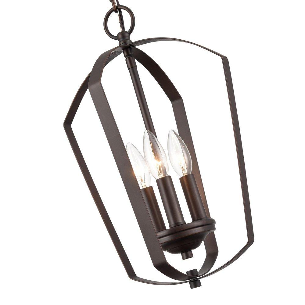 3-Light Pendant Light in Rubbed Bronze 