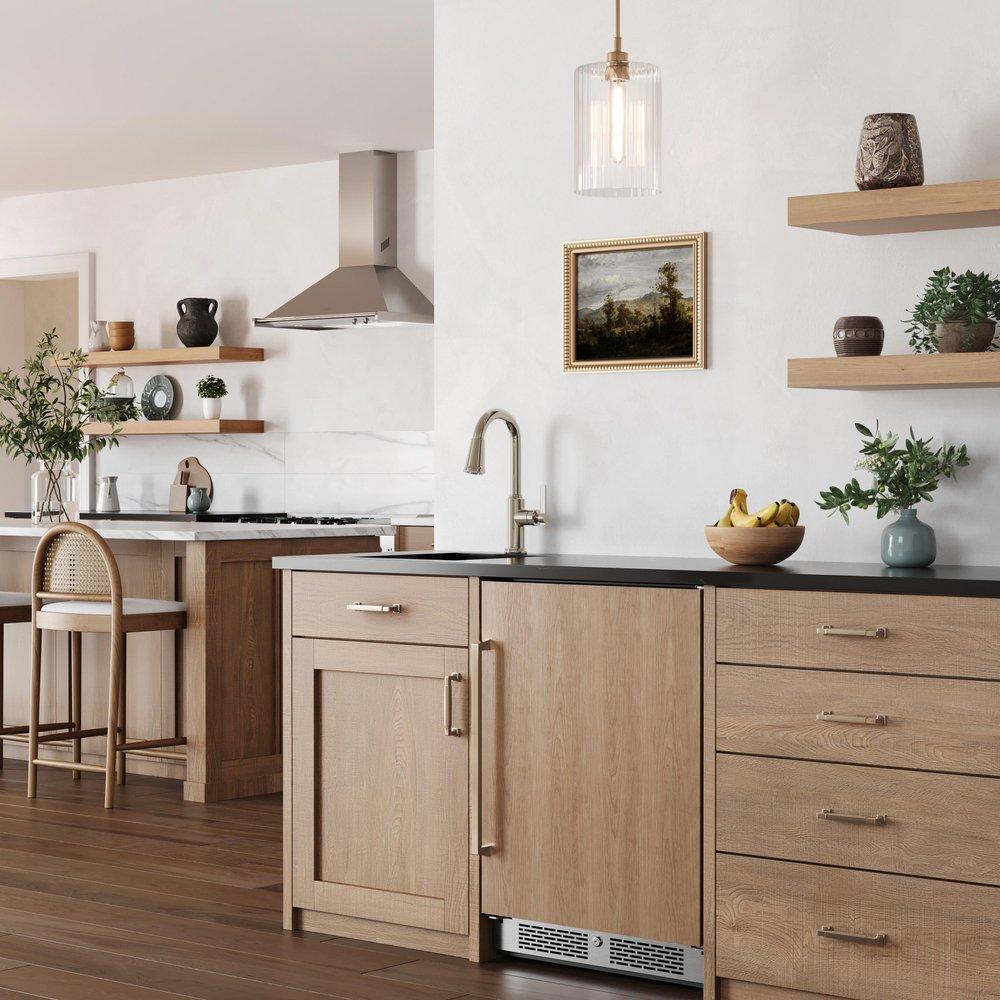 24 in. 149 Can Built-In Panel Ready Beverage Refrigerator with Solid Door 