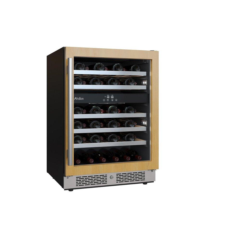 24 in. 45 Bottle Built-In Dual Zone Panel Ready Wine Refrigerator 