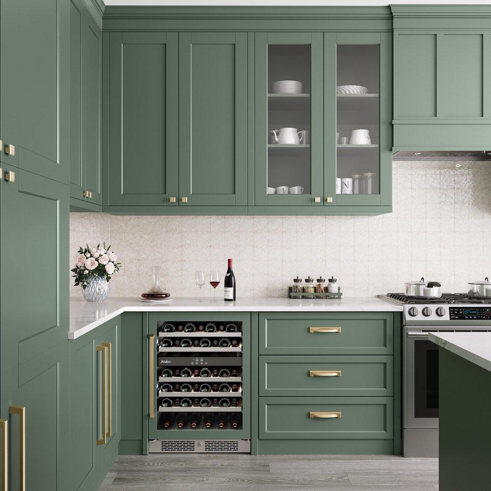 24 in. 45 Bottle Built-In Dual Zone Panel Ready Wine Refrigerator 