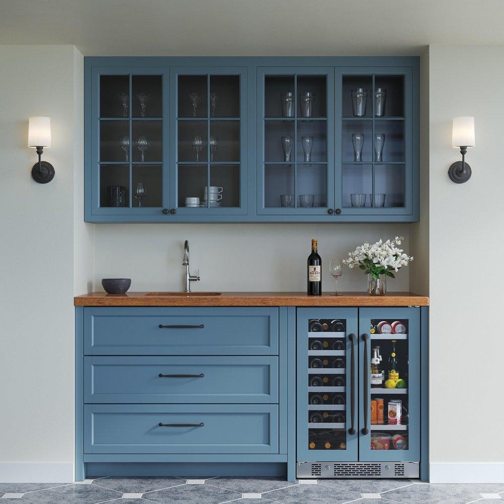 24 in. 21 Bottle Built-In French Door Panel Ready Wine and Beverage Refrigerator 