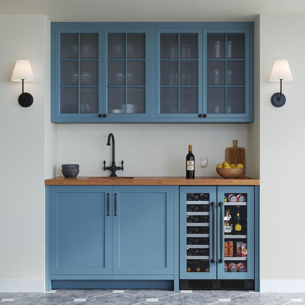 24 in. 21 Bottle Built-In French Door Panel Ready Wine and Beverage Refrigerator 