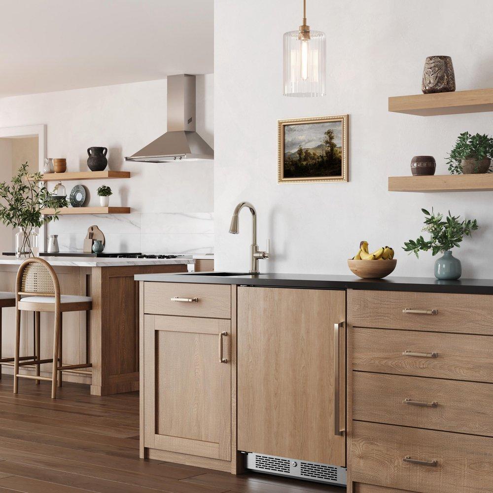 24 in. 149 Can Built-In Panel Ready Beverage Refrigerator with Solid Door 