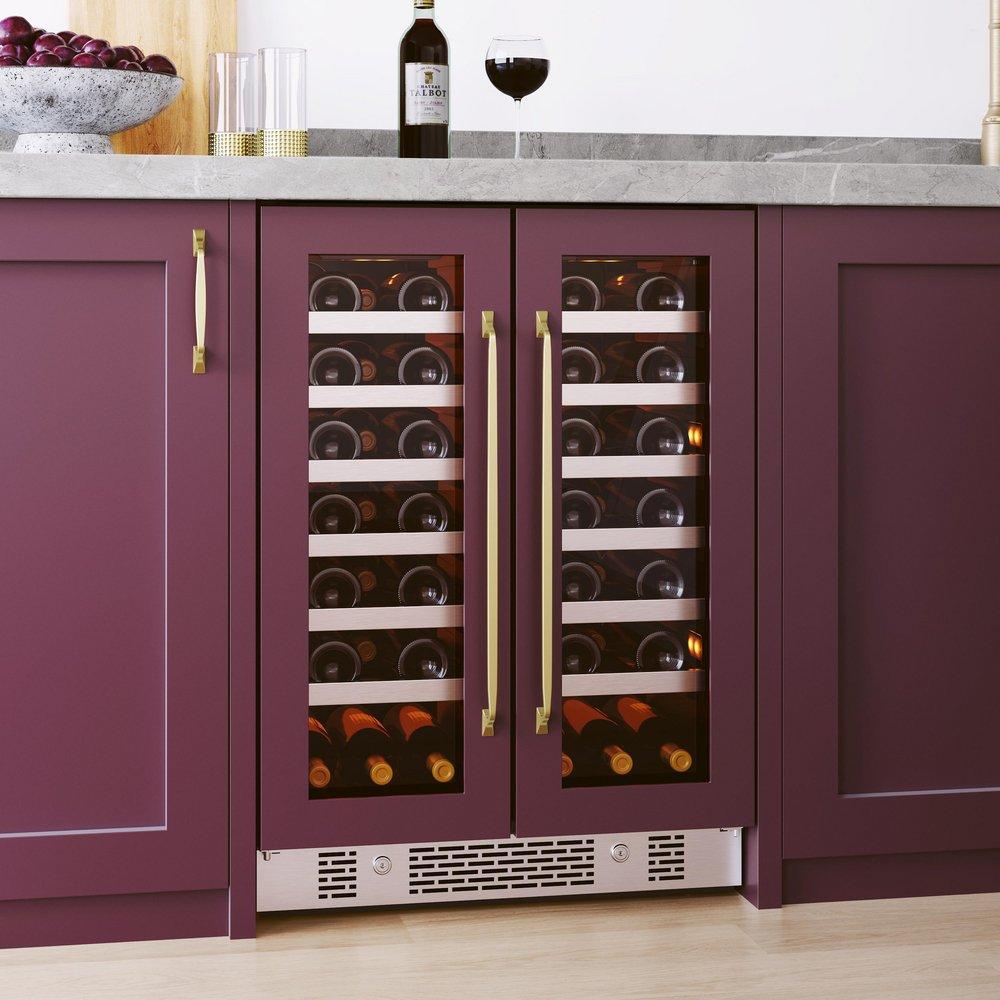24 in. 42 Bottle Built-In French Door Panel Ready Wine Refrigerator 