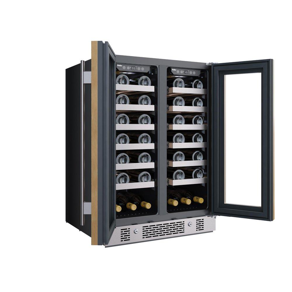24 in. 42 Bottle Built-In French Door Panel Ready Wine Refrigerator 
