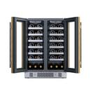 24 in. 42 Bottle Built-In French Door Panel Ready Wine Refrigerator 