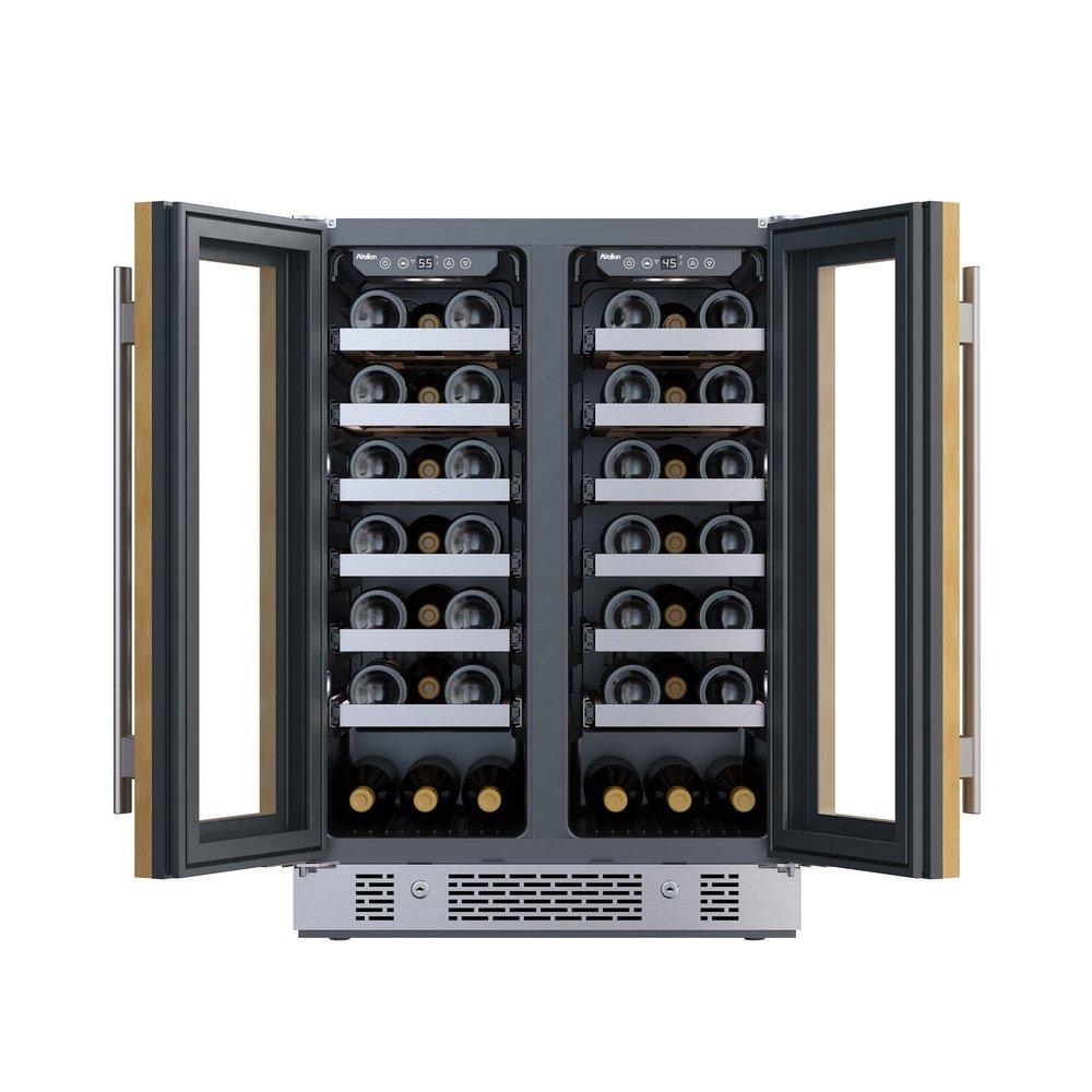 24 in. 42 Bottle Built-In French Door Panel Ready Wine Refrigerator 
