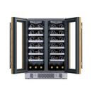 24 in. 42 Bottle Built-In French Door Panel Ready Wine Refrigerator 