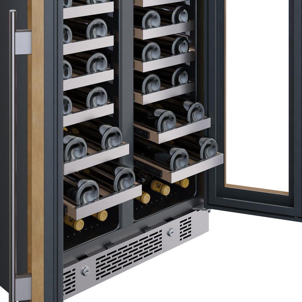 24 in. 42 Bottle Built-In French Door Panel Ready Wine Refrigerator 