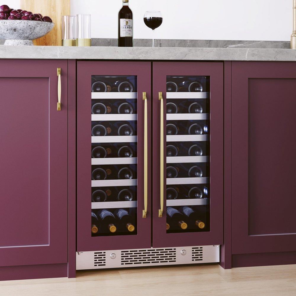 24 in. 42 Bottle Built-In French Door Panel Ready Wine Refrigerator 