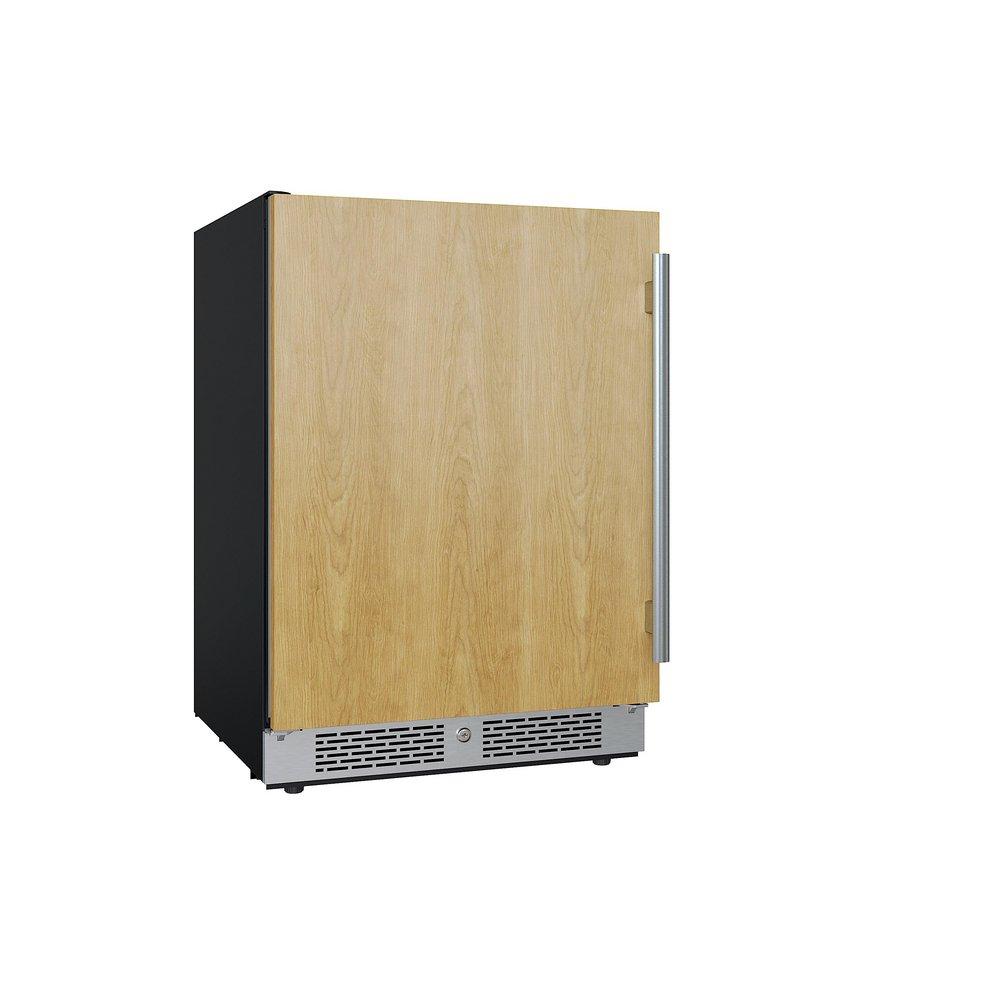 24 in. 45 Bottle Built-In Dual Zone Panel Ready Wine Refrigerator with Solid Door 