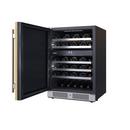24 in. 45 Bottle Built-In Dual Zone Panel Ready Wine Refrigerator with Solid Door 