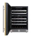 24 in. 45 Bottle Built-In Dual Zone Panel Ready Wine Refrigerator with Solid Door 