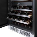 24 in. 45 Bottle Built-In Dual Zone Panel Ready Wine Refrigerator with Solid Door 