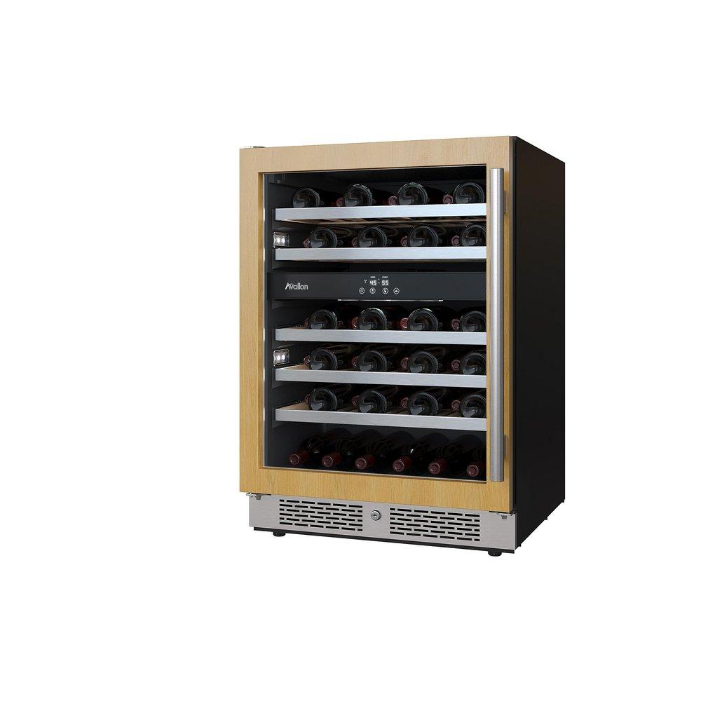 24 in. 45 Bottle Built-In Dual Zone Panel Ready Wine Refrigerator 