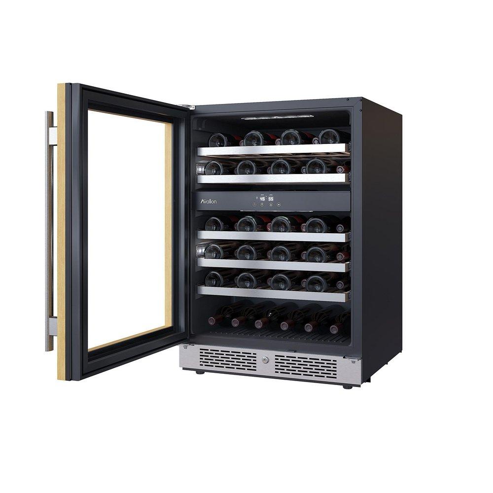 24 in. 45 Bottle Built-In Dual Zone Panel Ready Wine Refrigerator 