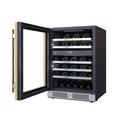 24 in. 45 Bottle Built-In Dual Zone Panel Ready Wine Refrigerator 