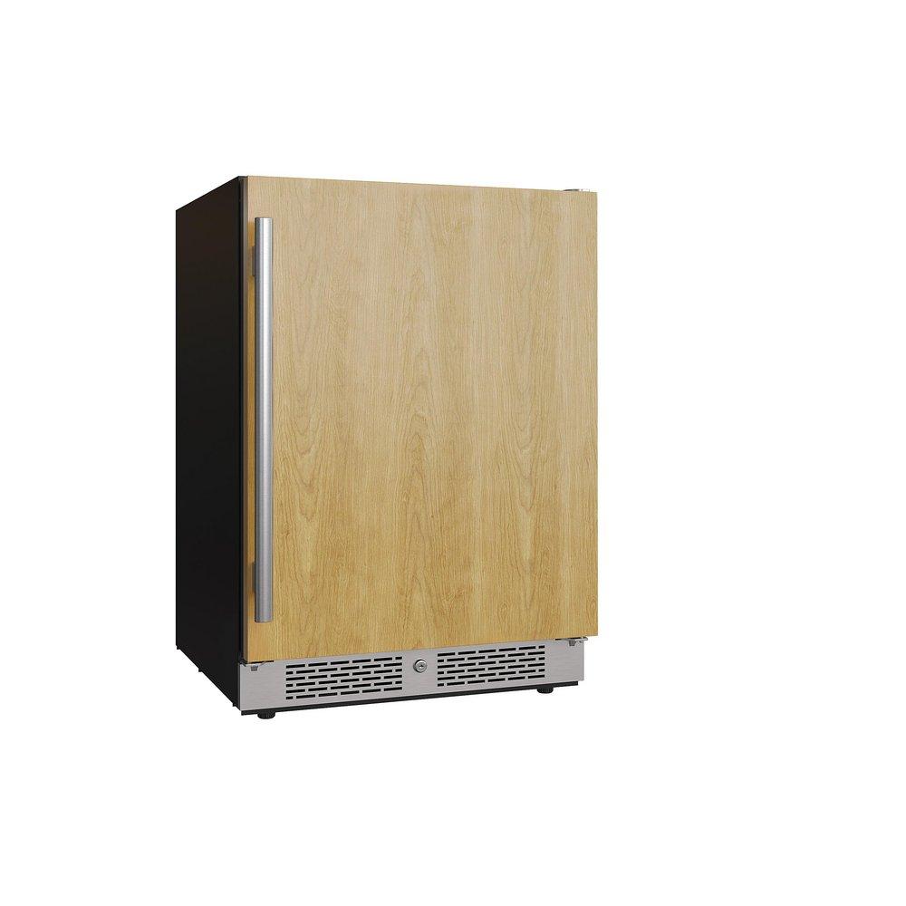 24 in. 45 Bottle Built-In Dual Zone Panel Ready Wine Refrigerator with Solid Door 