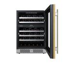 24 in. 45 Bottle Built-In Dual Zone Panel Ready Wine Refrigerator with Solid Door 