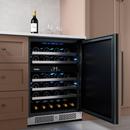 24 in. 45 Bottle Built-In Dual Zone Panel Ready Wine Refrigerator with Solid Door 
