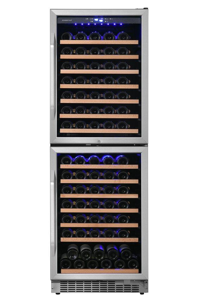 EDGESTAR 142 BOTTLE 24 BUILT IN DUAL ZONE DOUBLE DOOR WINE COOLER 