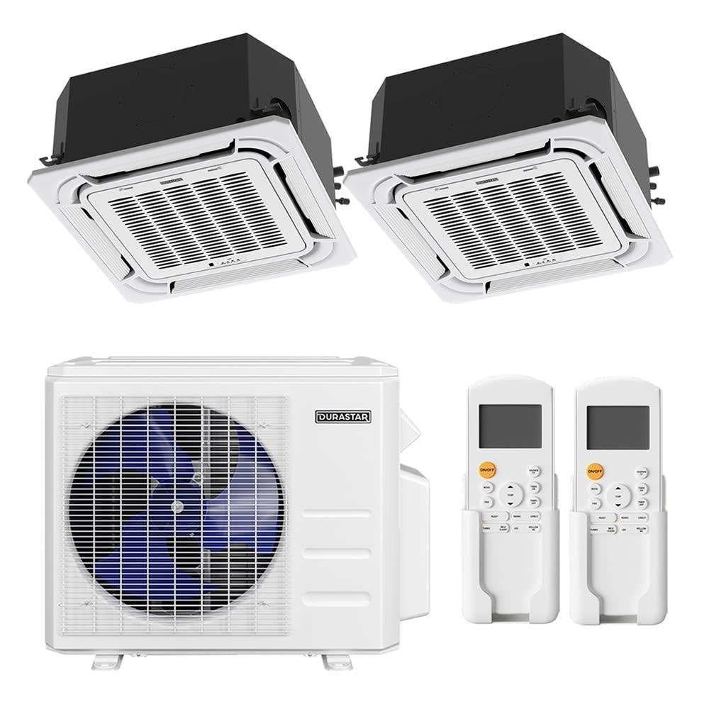 17000 BTU Cooling / 18000 BTU Heating 21.3 SEER 208 Volt Dual Zone Mini Split Package with Ceiling Cassette Evaporators 