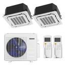 17000 BTU Cooling / 18000 BTU Heating 21.3 SEER 208 Volt Dual Zone Mini Split Package with Ceiling Cassette Evaporators 