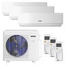 27000 BTU Cooling / 28000 BTU Heating 22 SEER 208 Volt Three Zone Mini Split Package with Wall Mount Evaporators 