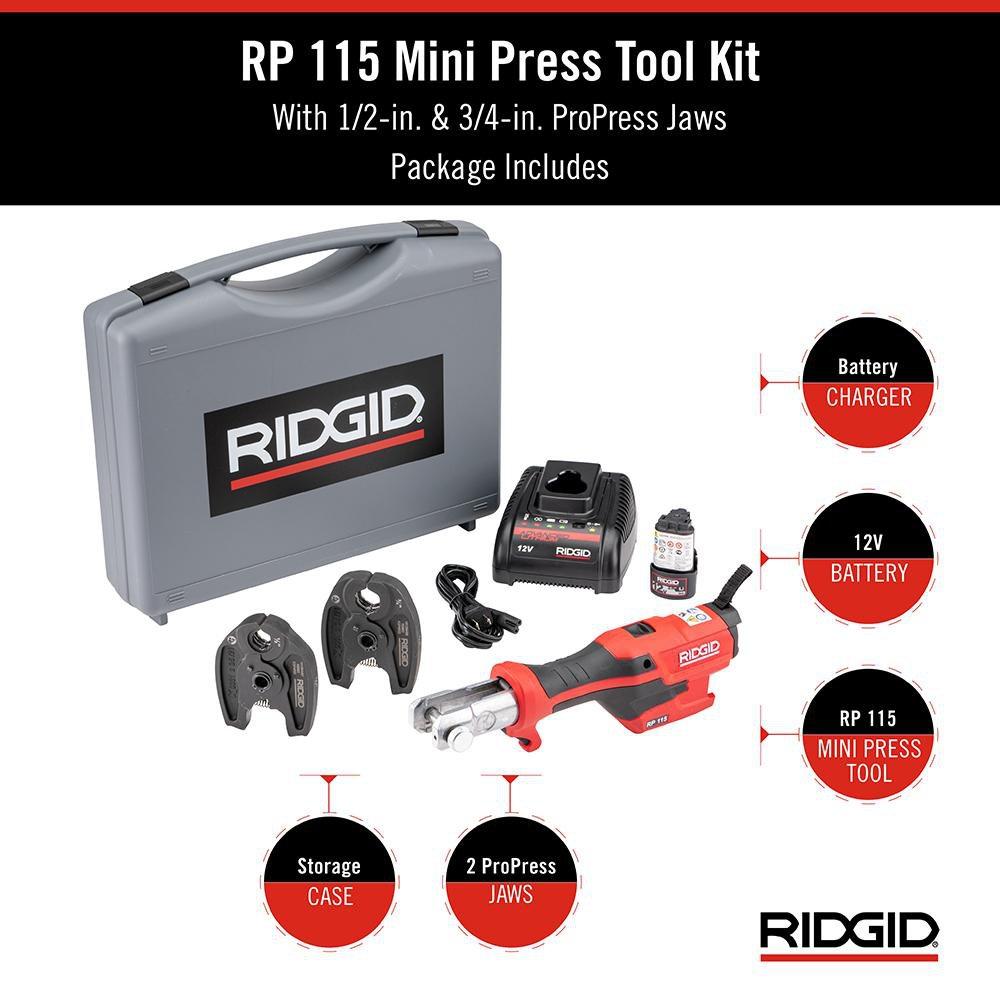 RP 115 Press Tool Kit with 1/2 - 3/4 in. Jaws 