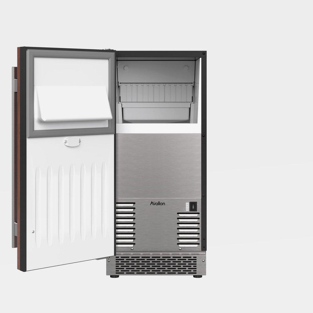 33-3/4 in. 26 lb Gourmet Ice Maker with Gravity Drain and Panel Ready Door - Left Hinged 