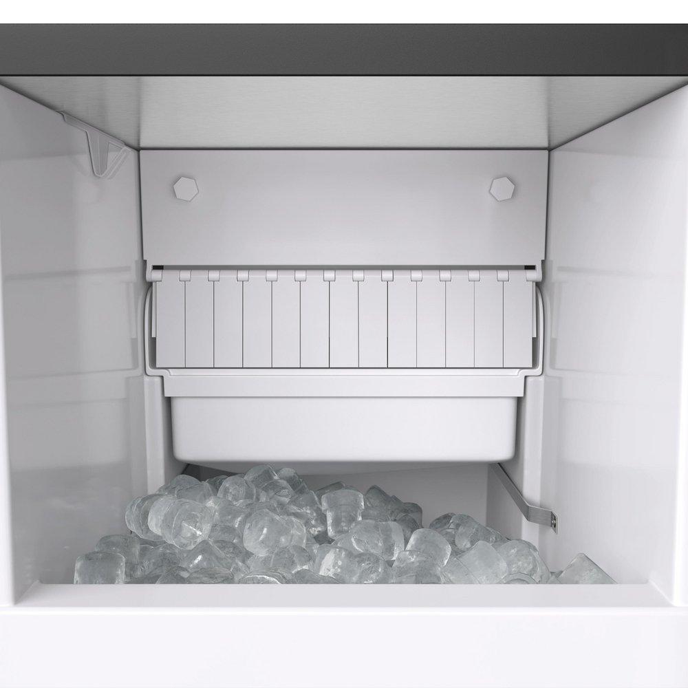 33-3/4 in. 26 lb Gourmet Ice Maker with Drain Pump and Panel Ready Door - Right Hinged 