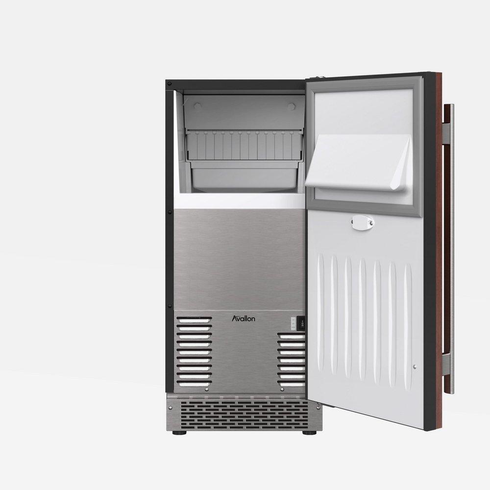 33-3/4 in. 26 lb Gourmet Ice Maker with Drain Pump and Panel Ready Door - Right Hinged 