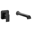 Single Handle Wall Mount Tub Filler in Matte Black