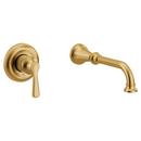 Single Handle Wall Mount Tub Filler in Brushed Gold