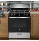 GE&reg; Stainless Steel 30 x 28-3/4 x 46-1/4 in. 13000 BTU 4.8 cu. ft. 4-Burner Electric and Gas Sealed Freestanding Range 
