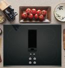 30 in. 4 Burner Downdraft Electric Cooktop in Black/Stainless Steel 