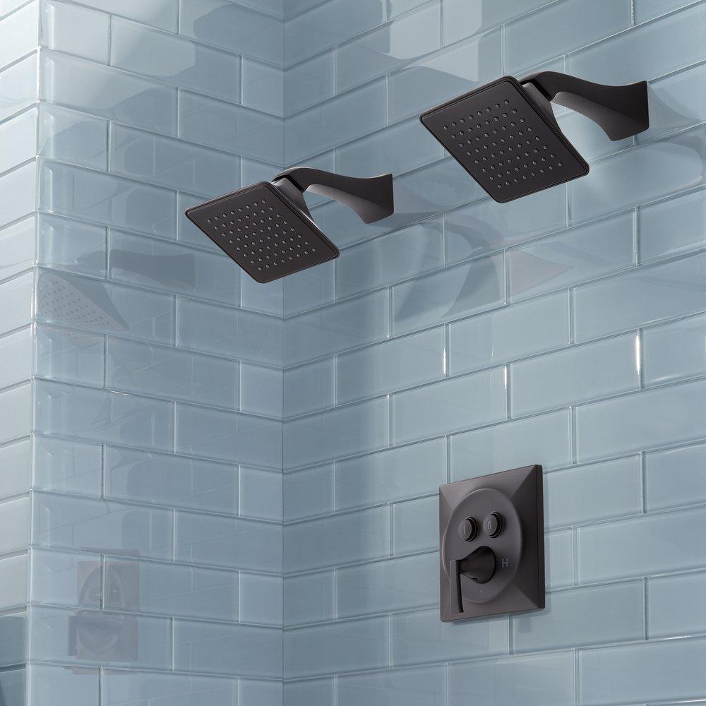 SIMPLE SELECT DUAL SHOWER HEAD SHOWER SYSTEM  MATTE BLACK 