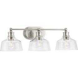 60W 3-Light Medium E-26 Vanity Fixture in Brushed Nickel