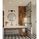 SINGLETON COLLECTION THREE-LIGHT 26.5 MATTE BLACK FARMHOUSE VANITY LIGHT WITH CLEAR GLASS SHADES 