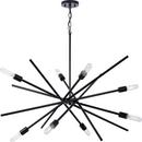 77 in. 60W 8-Light 1-Tier Incandescent Chandelier in Matte Black