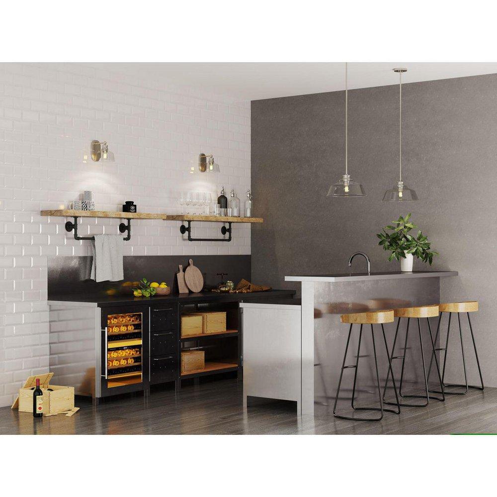 SINGLETON COLLECTION ONE-LIGHT 14 BRUSHED NICKEL FARMHOUSE MEDIUM PENDANT LIGHT WITH CLEAR GLASS SHADE 