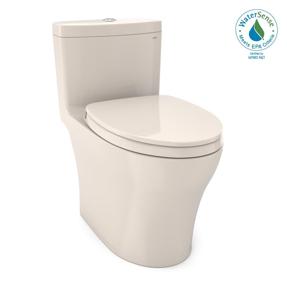 0.8 gpf/1.28 gpf Elongated Dual Flush One Piece Toilet in Sedona Beige 