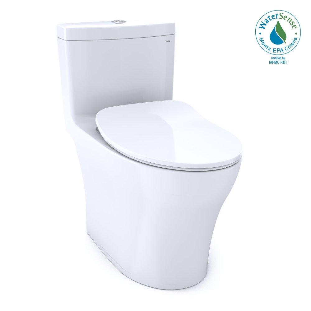 0.8 gpf/1.28 gpf Elongated Dual Flush One Piece Toilet in Cotton 