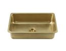 31-1/4 in. Undermount Hammered Brass Single Bowl Kitchen Sink in Brass