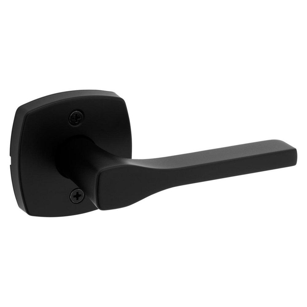 TRIPOLI PASSAGE HALL/CLOSET LEVER WITH SOFT MODERN ROSE IN MATTE BLACK 